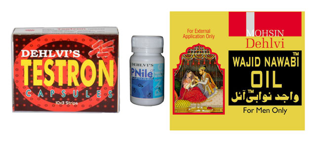 Pnile Cap, Dehlvi Testron and Dehlvi Wajid Nawabi Oil Combo Pack